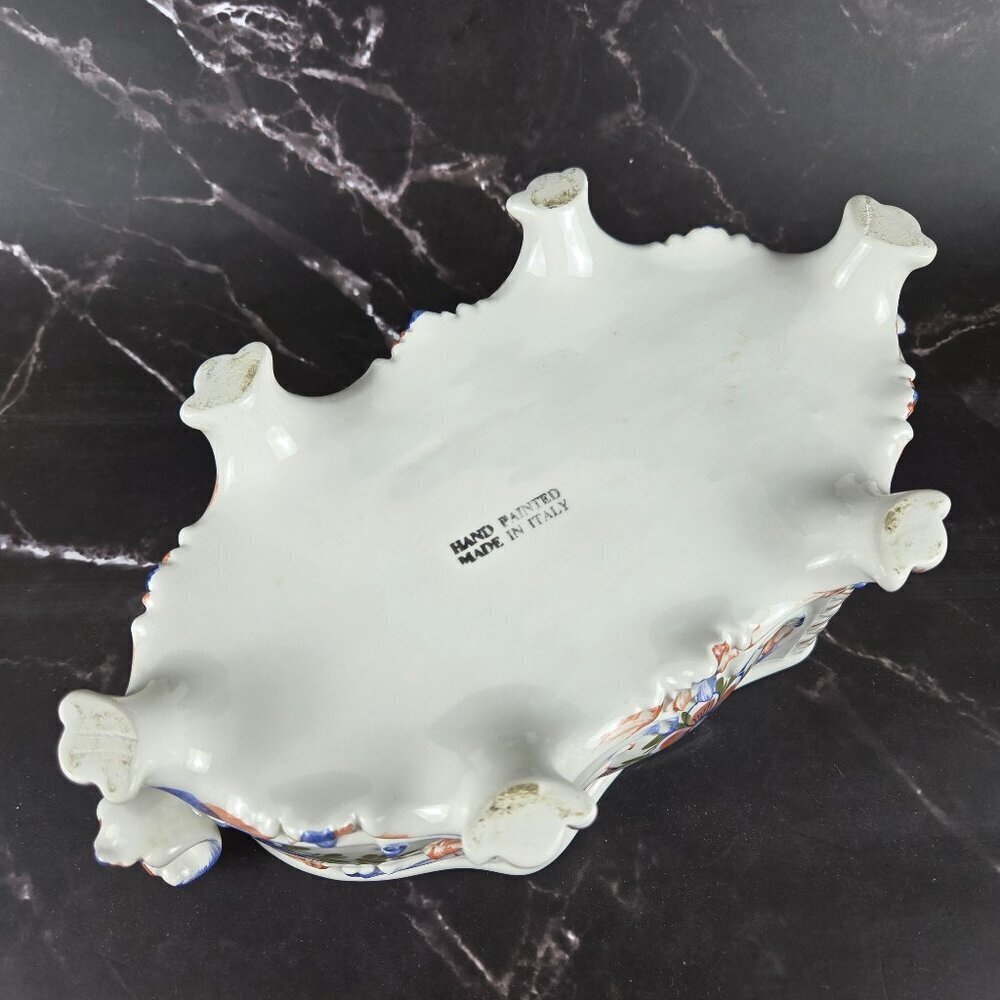 Hand Painted Ceramic Ceramiche Leonardo Italian Lidded Compote Bowl Floral NWT - Picture 16 of 16